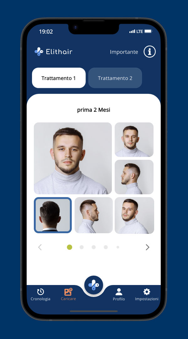 L'immagine viene caricata sull'app Elithair