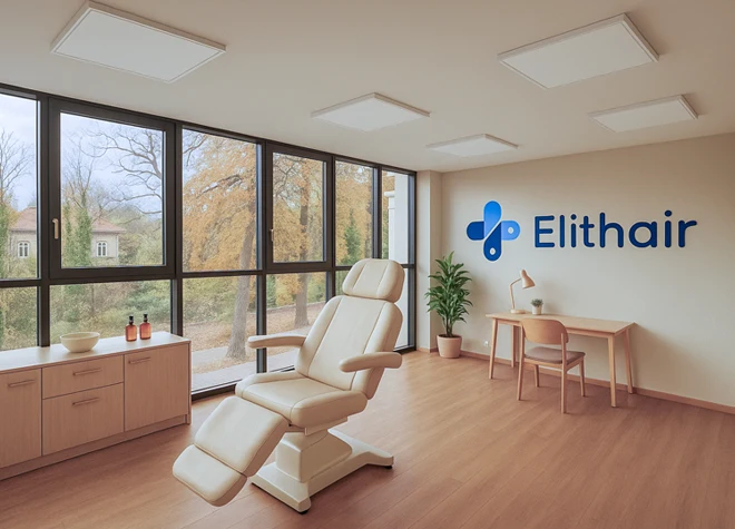Interni della moderna clinica Elithair di Lipsia, situata in posizione centrale nel centro medico della città